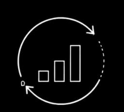 A rising bar chart inside a refresh cycle, representing a workforce lifted toward its best